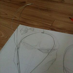 Beginning the helmet with a wire frame