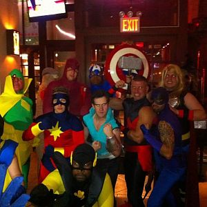 the Avengers guys...  Wolverine, Vision, Captain Marvel, Yellowjacket, Namor, Daredevil, Captain America, Wonder-Man, Thor, Hawkeye...  Quicksilver wa