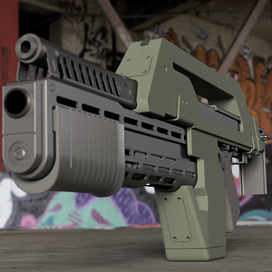 Aliens Pulse Rifle Render 6