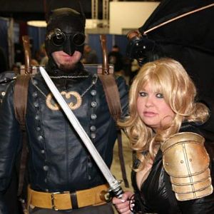 Me with my friend shane as Steampunk Batman