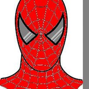 Spidey Face that I colored from a coloring page I found on google.